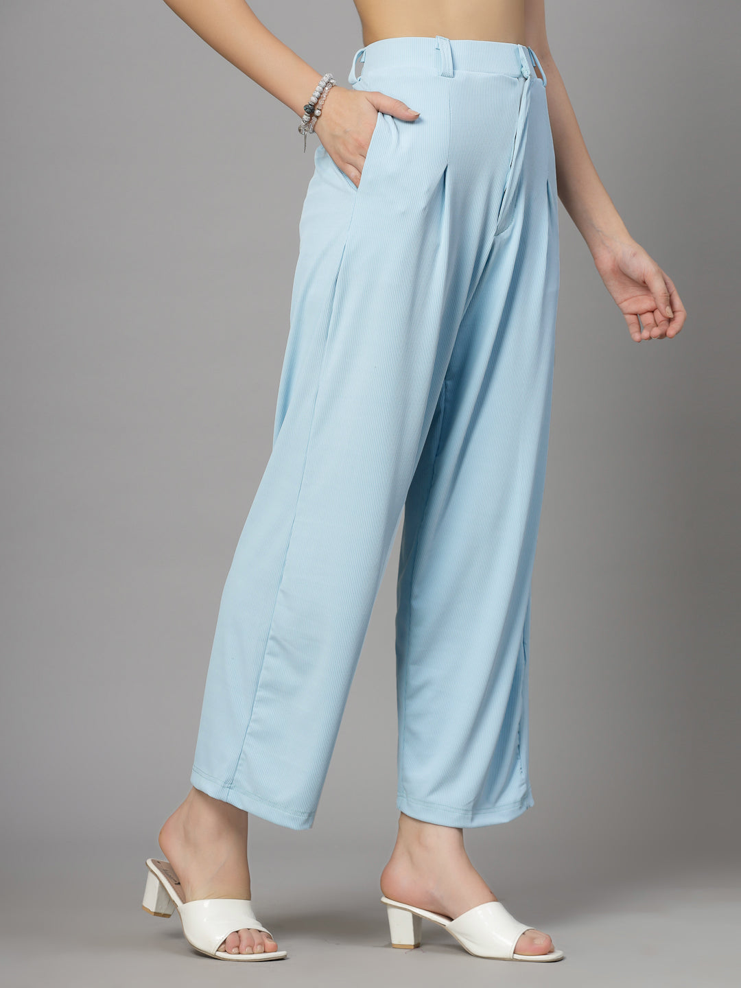 UZARUS Women's Relax Fit Trouser 2 Pockets Baggy Pants