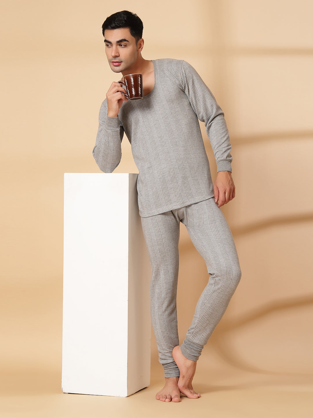 Uzarus Men's Thermal Set (Top & Bottom) | Full Sleeve | Winter Wear | Body Warmer Set