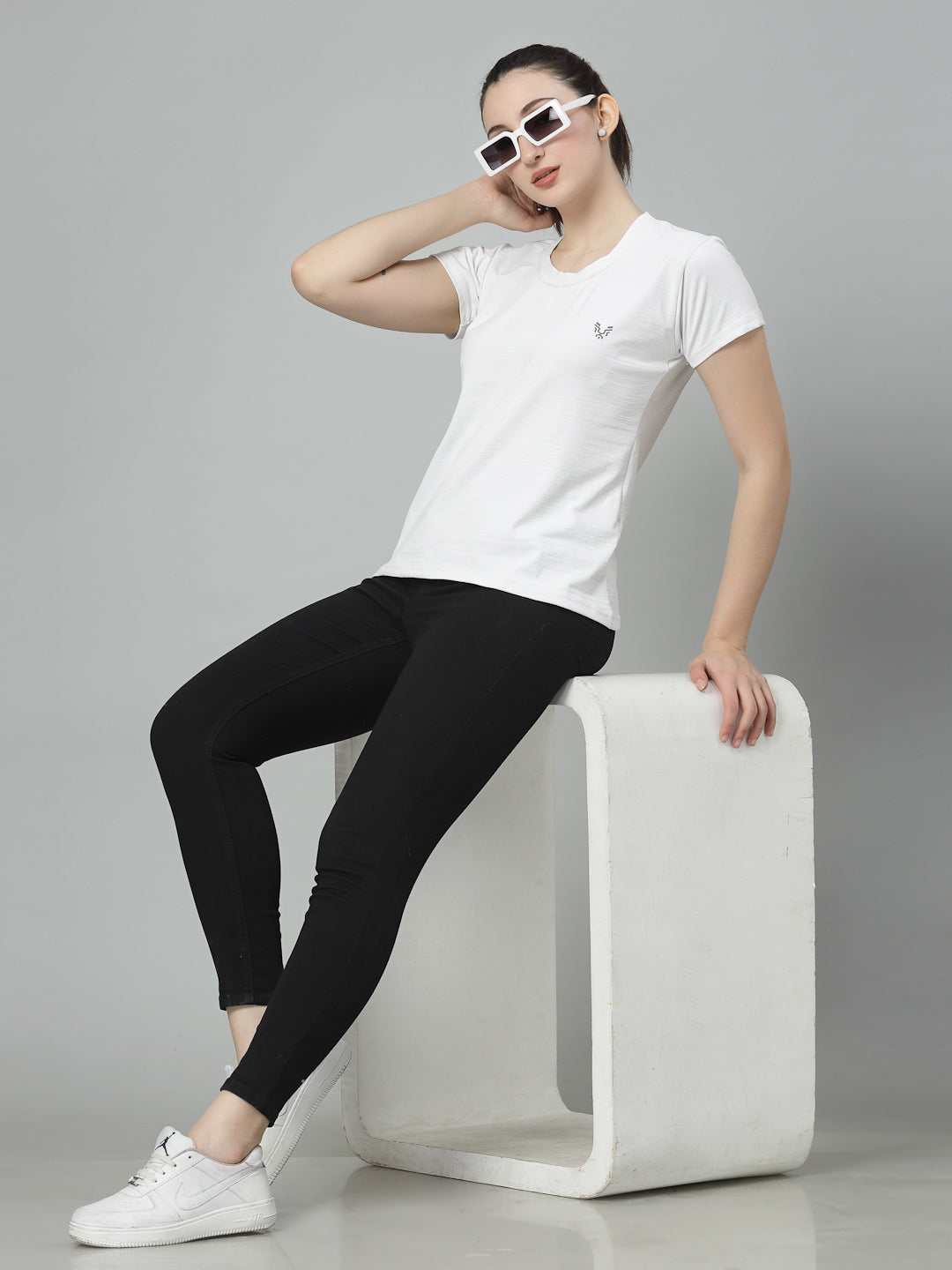 UZARUS Women's Comfort Active Fit Workout Top Sports Gym T-Shirt (Pack Of 2)