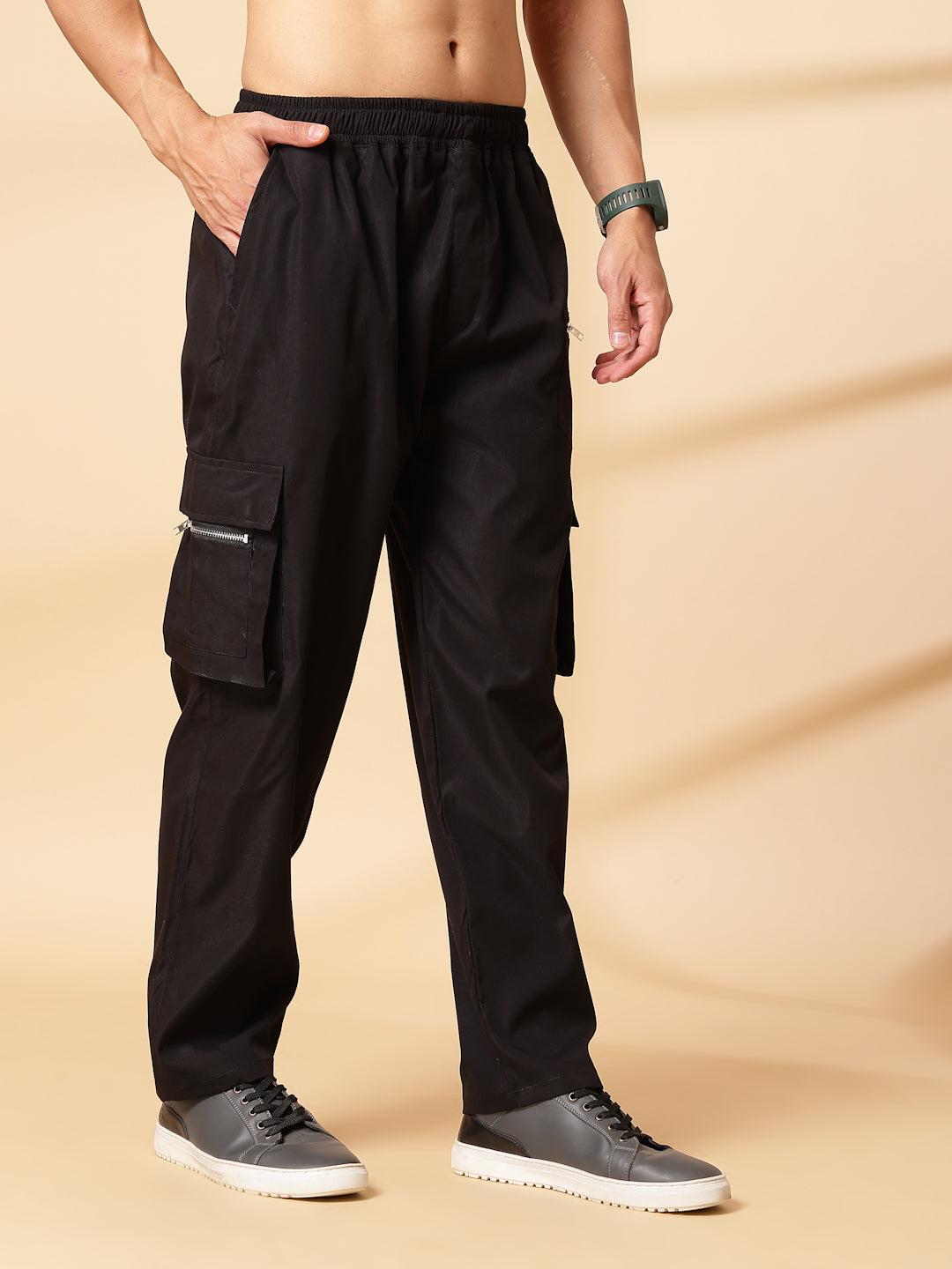 UZARUS Men's Cargo Track Pant for Men || Track Pants || Plain Men Cargo Pants Cotton || Cargos for Men