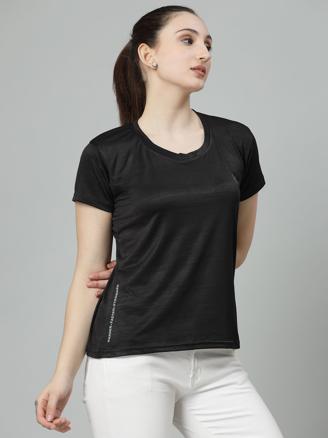 UZARUS Women's Comfort Active Fit Workout Top Sports Gym T-Shirt (Pack Of 2)