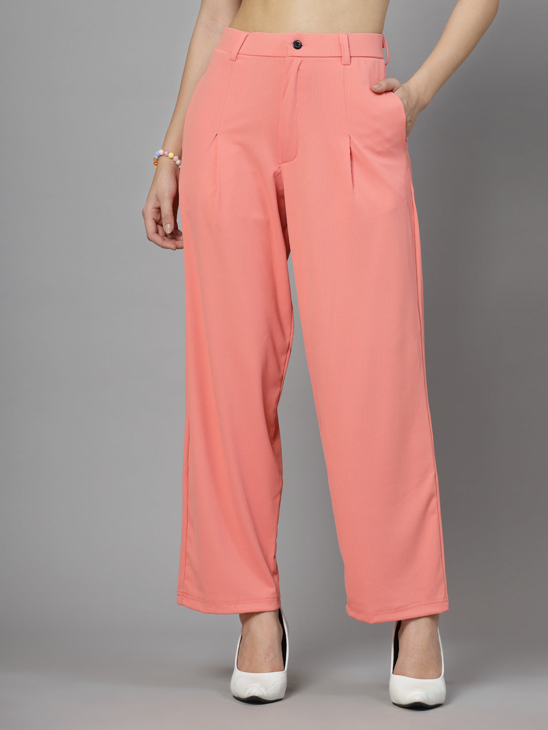 UZARUS Women's Relax Fit Trouser 2 Pockets Baggy Pants