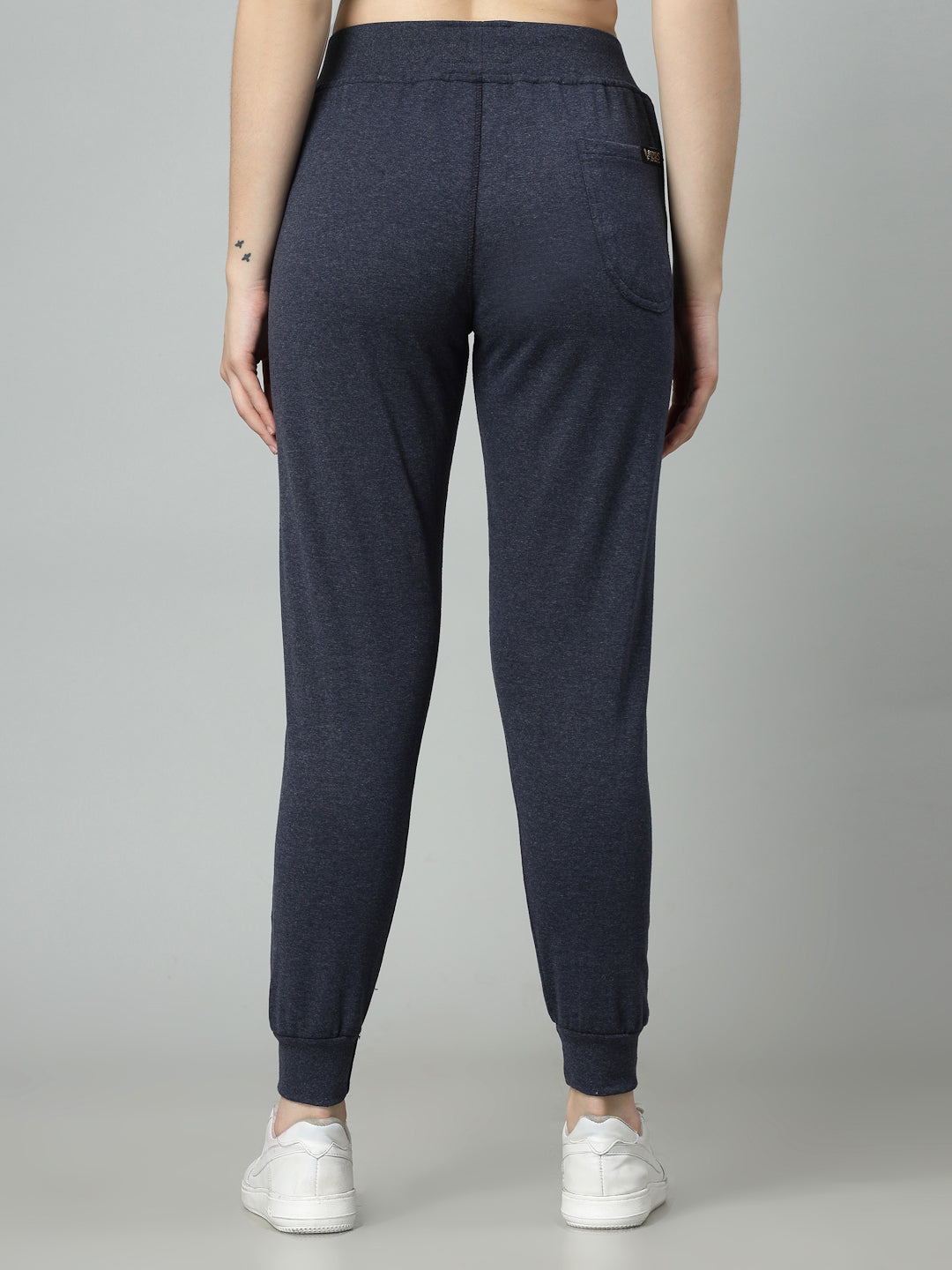 Women's Cotton Slim Fit Joggers Track Pants with 2 Zippered Pockets