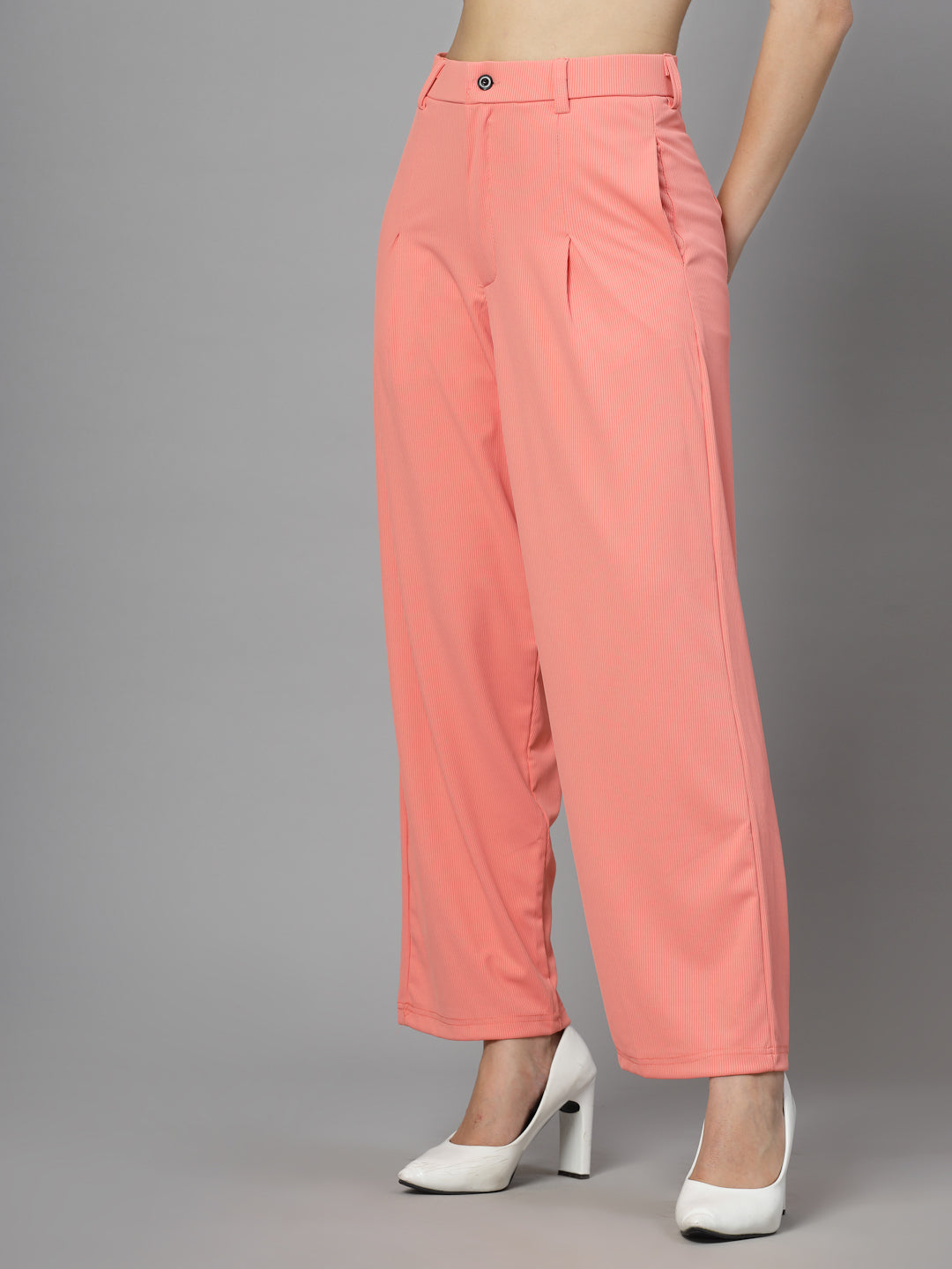UZARUS Women's Relax Fit Trouser 2 Pockets Baggy Pants