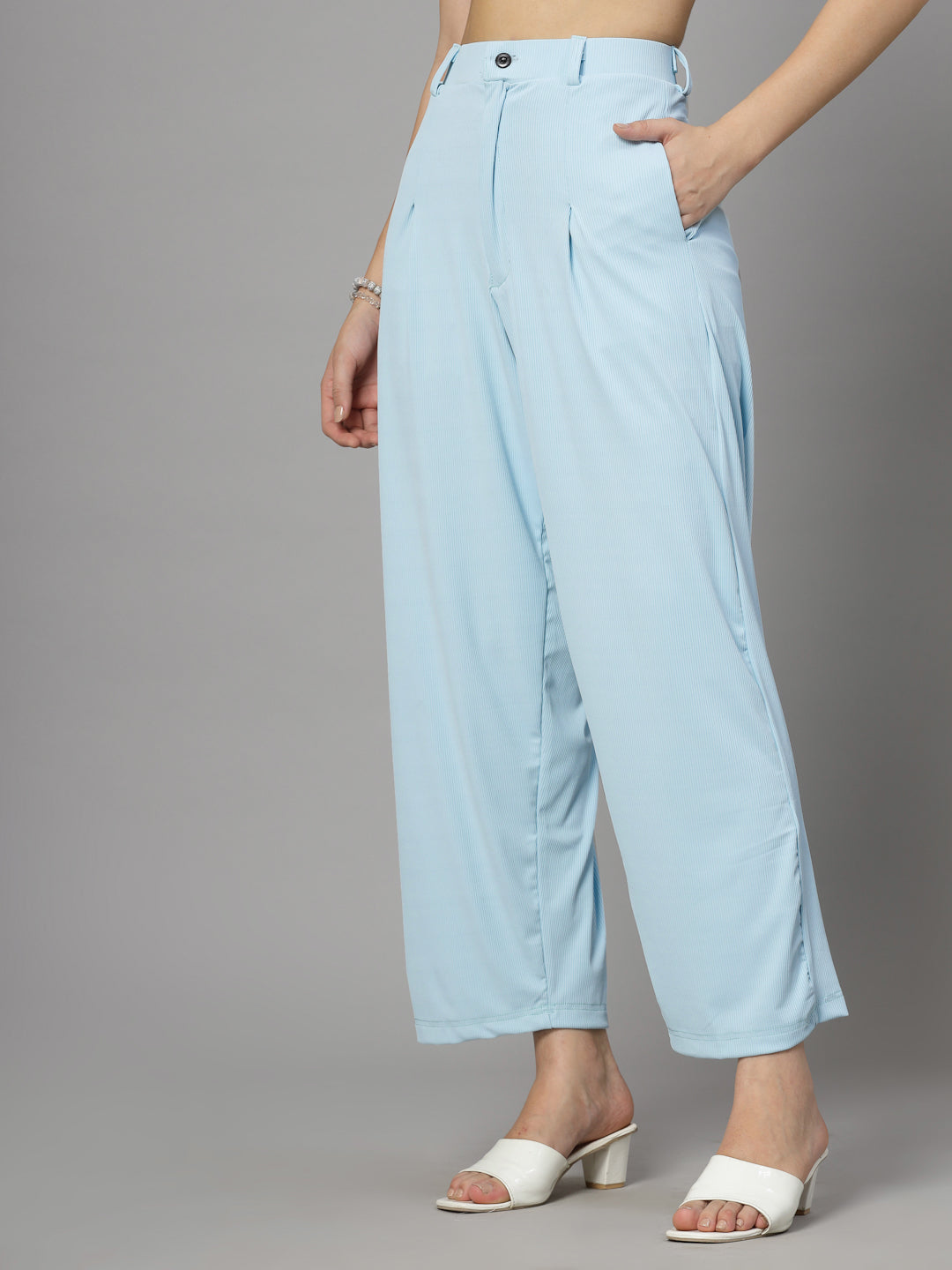 UZARUS Women's Relax Fit Trouser 2 Pockets Baggy Pants
