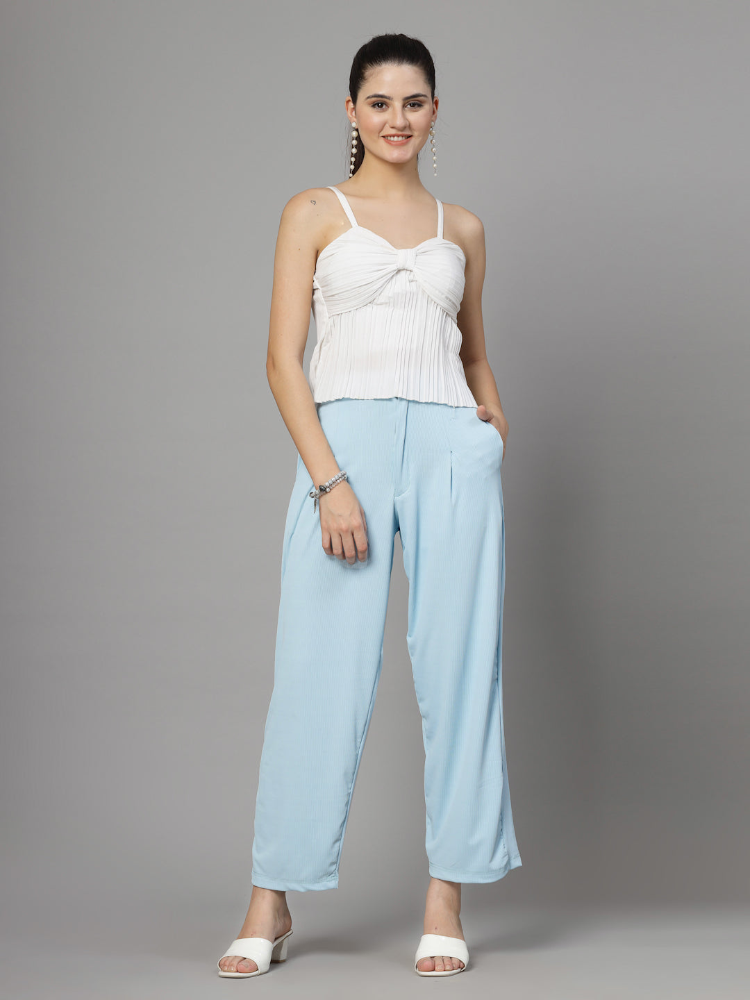 UZARUS Women's Relax Fit Trouser 2 Pockets Baggy Pants