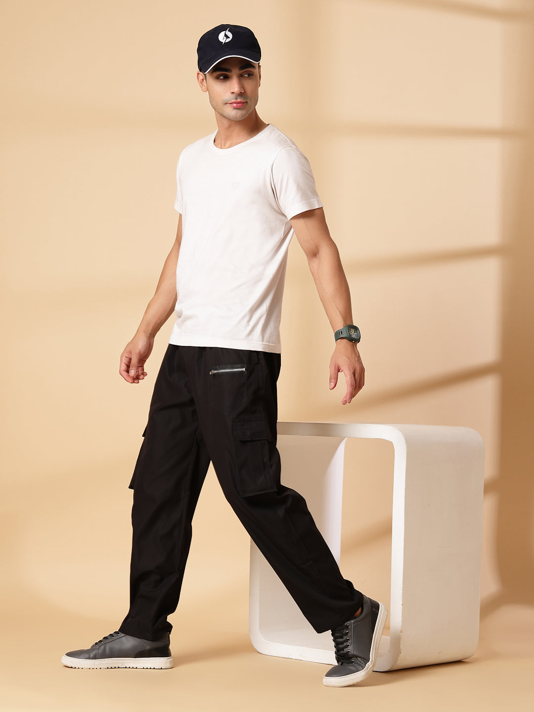 UZARUS Men's Cargo Track Pant for Men || Track Pants || Plain Men Cargo Pants Cotton || Cargos for Men