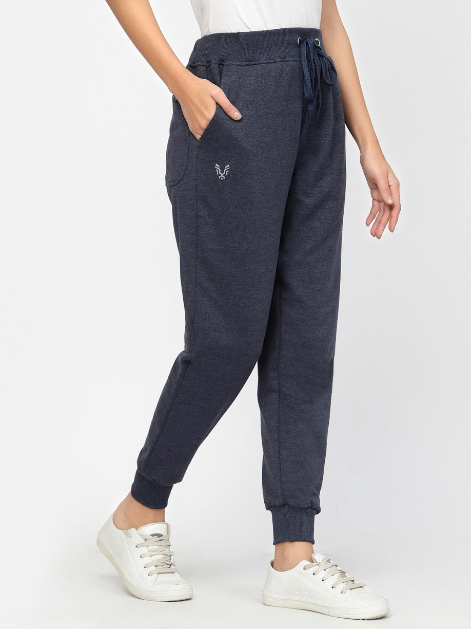 Women's Cotton Regular Fit Joggers Track Pants with 2 Pockets