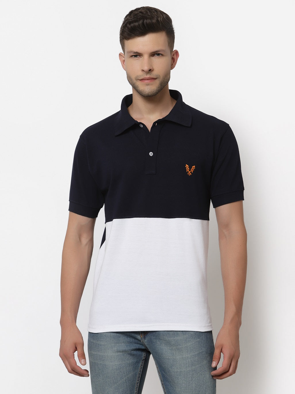 Men's Solid Cotton Regular Fit Polo T-Shirt