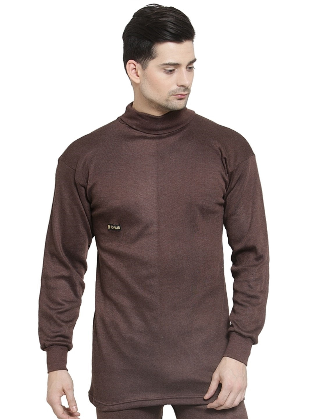 MEN'S SOLID HIGH NECK THERMAL WEAR TOP