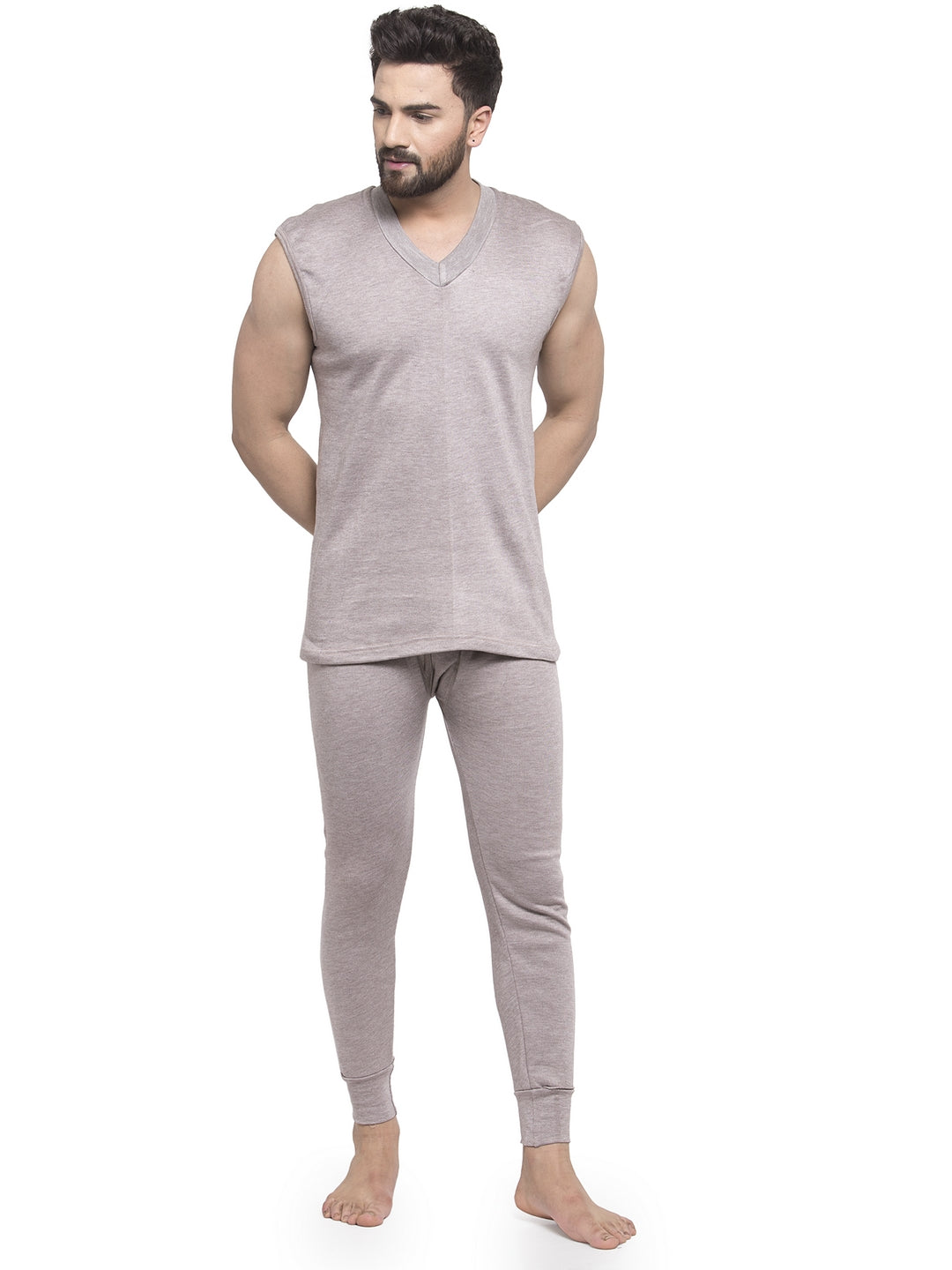 MEN'S SLEEVELESS THERMAL SET ( V NECK VEST AND TROUSER)