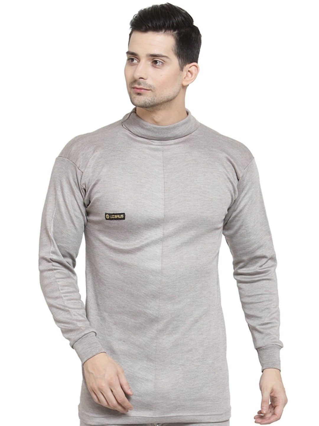 MEN'S SOLID HIGH NECK THERMAL WEAR TOP