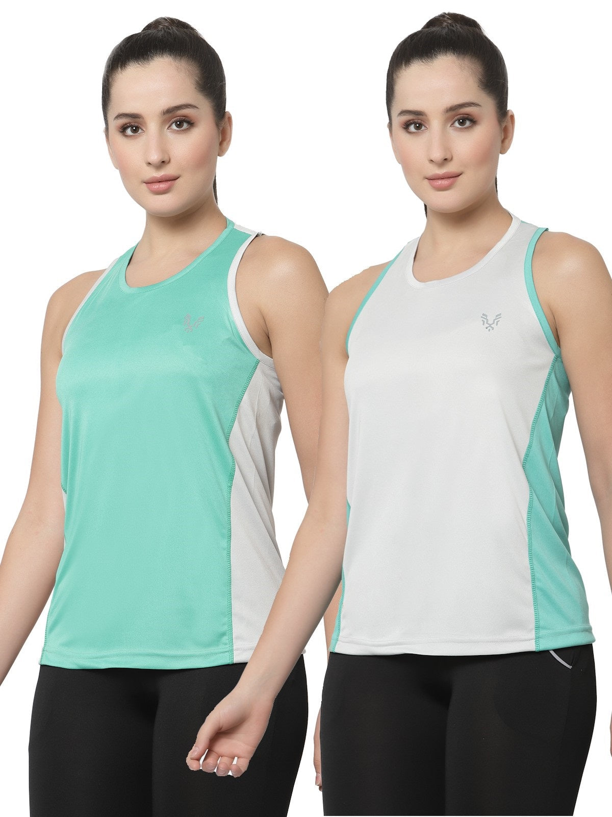 UZARUS Women's Dry Fit Workout Tank Top Sports Gym T-Shirt (Pack Of 2)