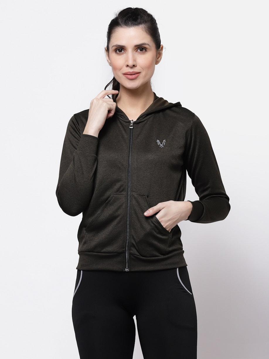 Uzarus Women's Hooded Sports Gym Training Jacket