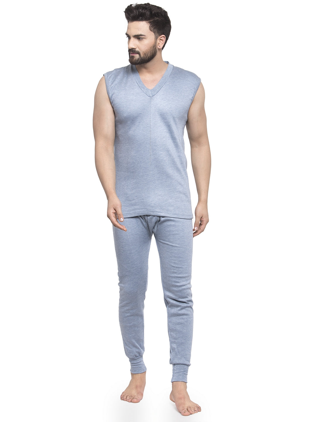 MEN'S SLEEVELESS THERMAL SET ( V NECK VEST AND TROUSER)