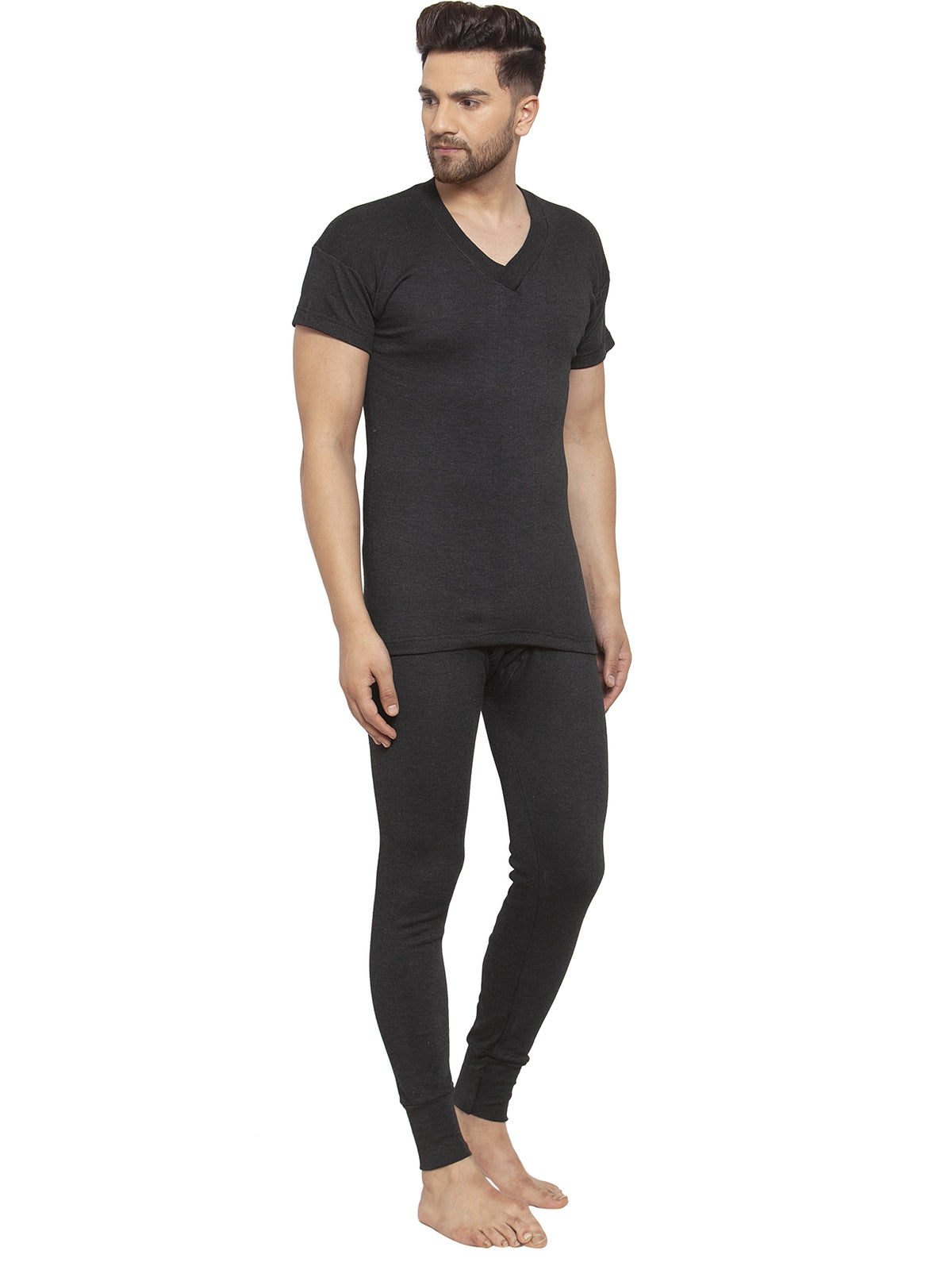 MEN'S HALF SLEEVES THERMAL SET ( V NECK VEST AND TROUSER)