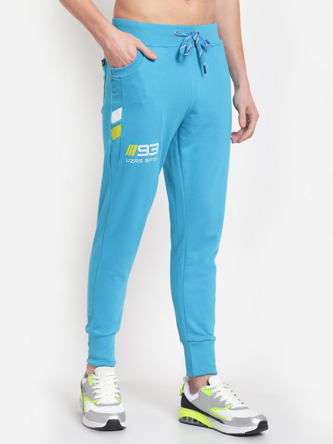 UZARUS Men's Cotton Joggers 2 Zippered Pockets