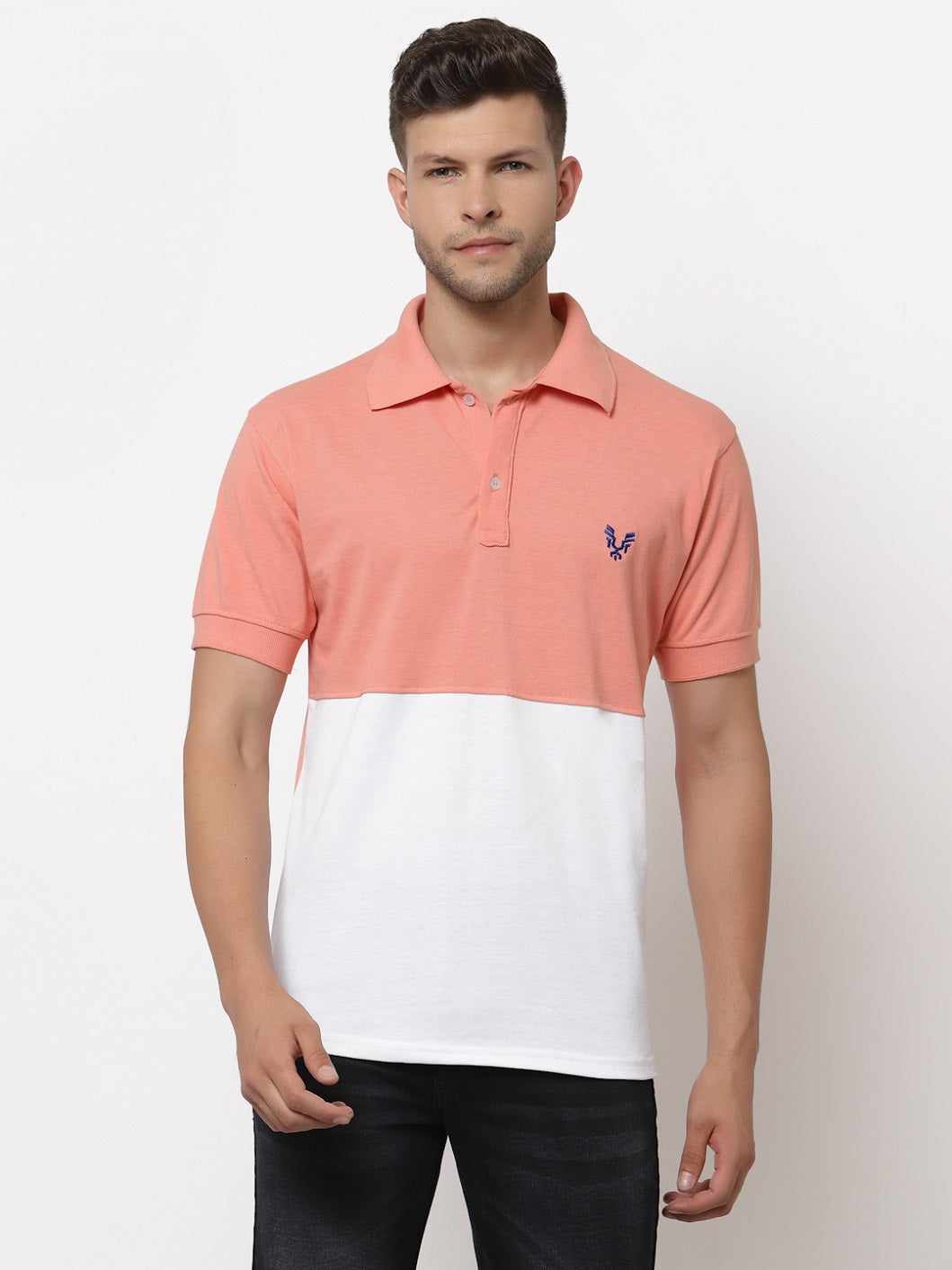 Men's Solid Cotton Regular Fit Polo T-Shirt