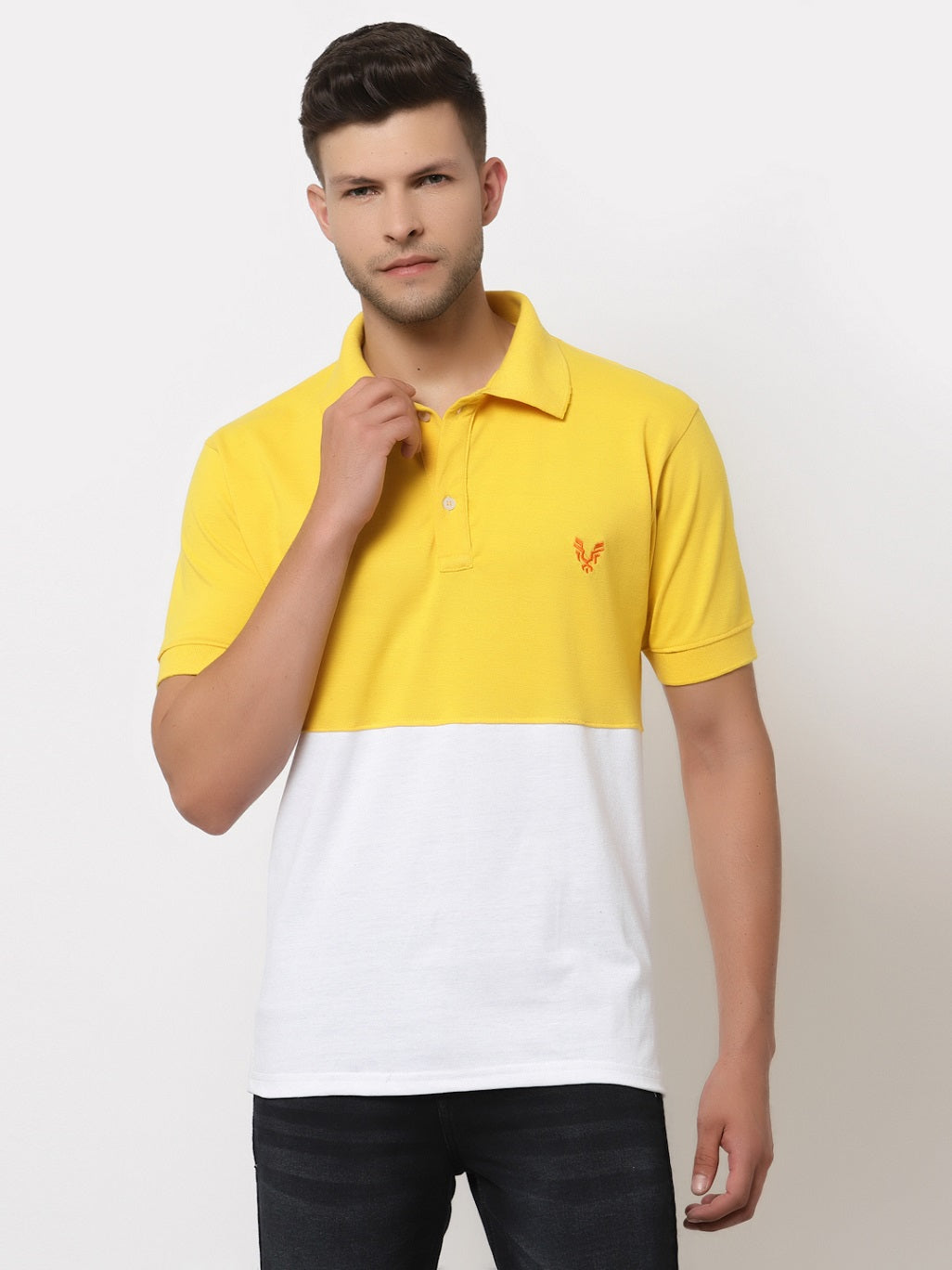 Men's Solid Cotton Regular Fit Polo T-Shirt