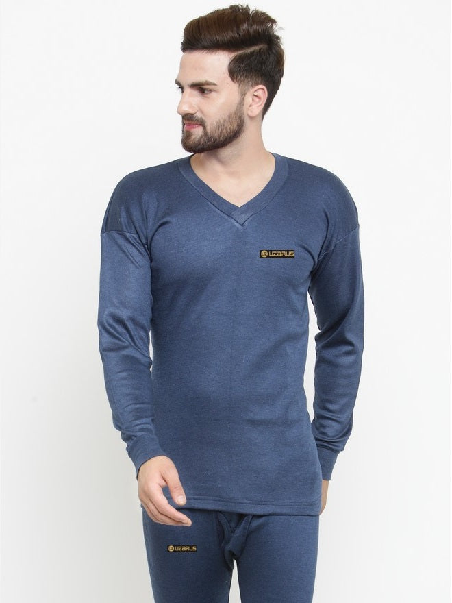 MEN'S SOLID V-NECK THERMAL TOP