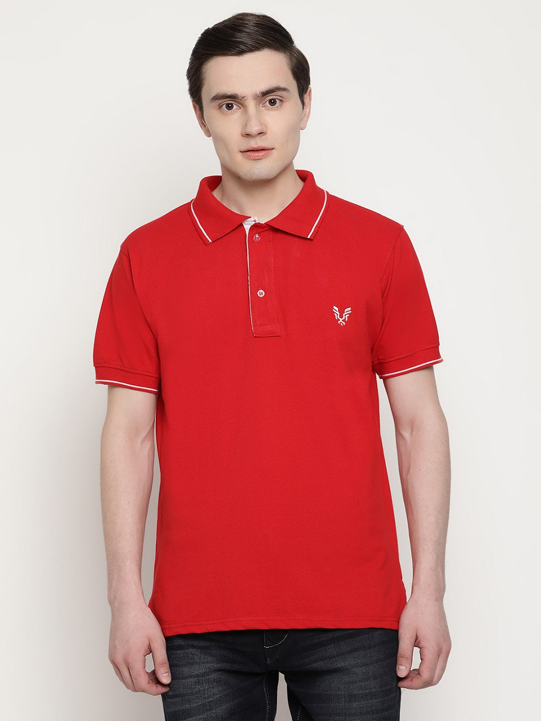 Men's Solid Cotton Regular Fit Polo T-Shirt