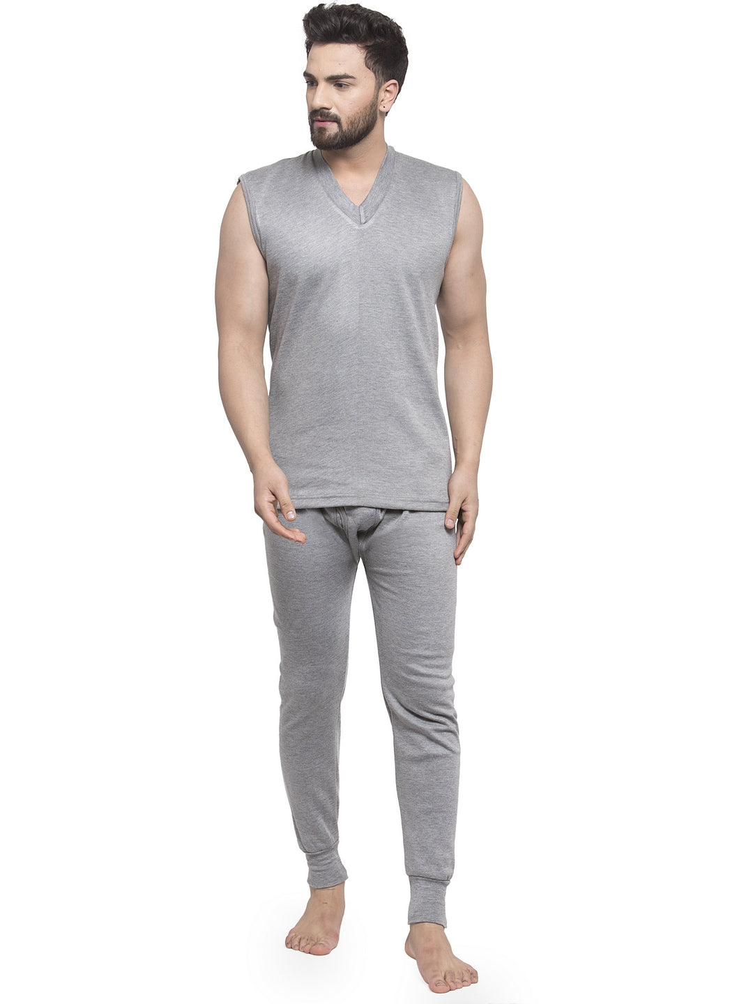 MEN'S SLEEVELESS THERMAL SET ( V NECK VEST AND TROUSER)