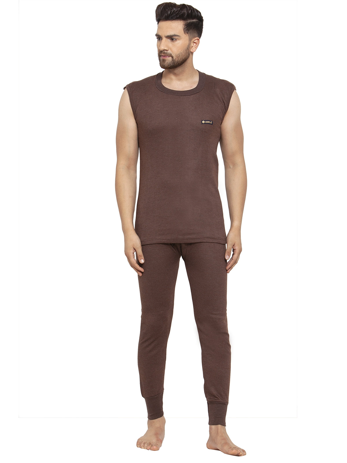 MEN'S SLEEVELESS THERMAL SET ( ROUND NECK VEST AND TROUSER)