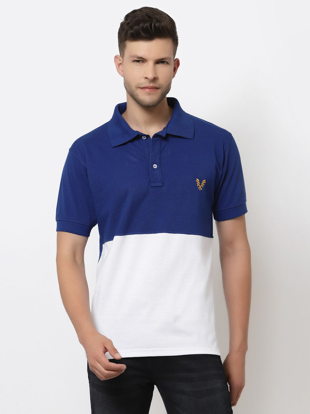 Men's Solid Cotton Regular Fit Polo T-Shirt