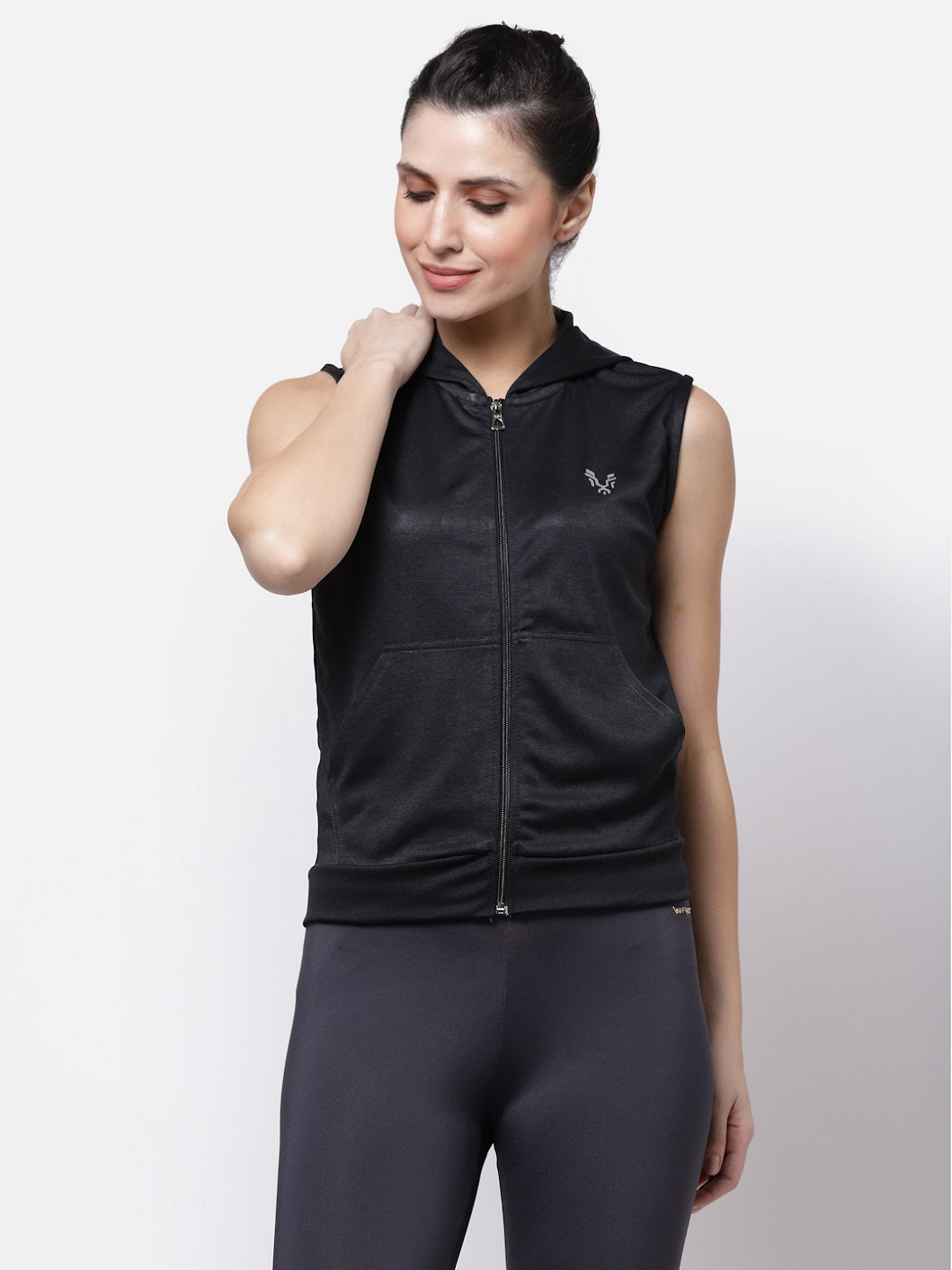 Uzarus Women's Sleeveless Hooded Training Sports Gym Jacket