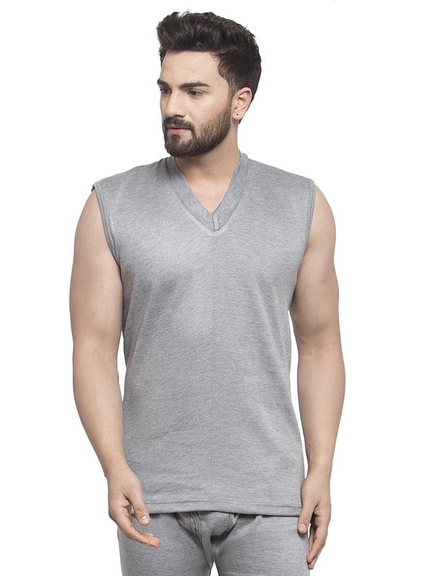 MEN'S SLEEVELESS SOLID V NECK THERMAL TOP