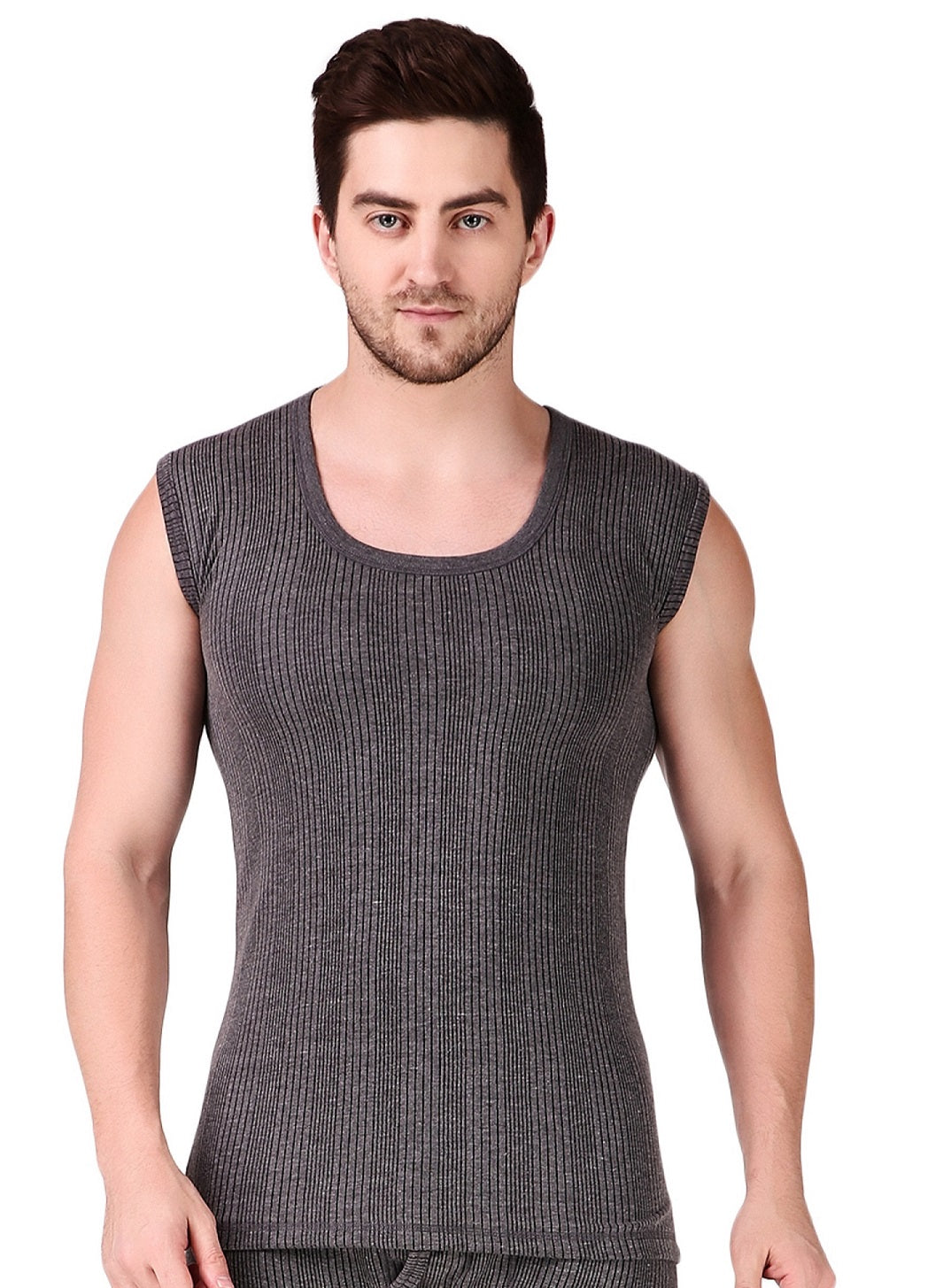 MEN'S SLEEVELESS COTTON V-NECK THERMAL TOP