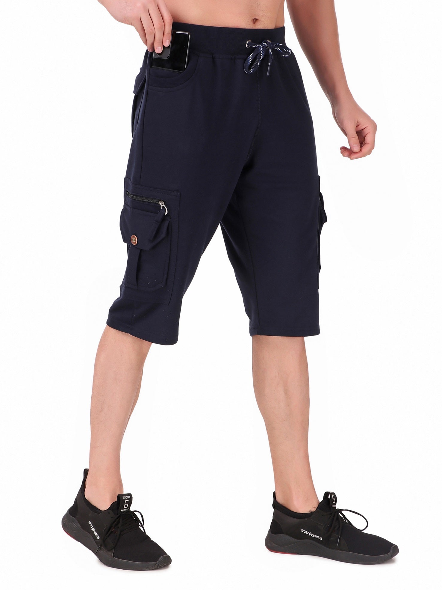 Men's Cargo Capri Shorts With 9 Pockets