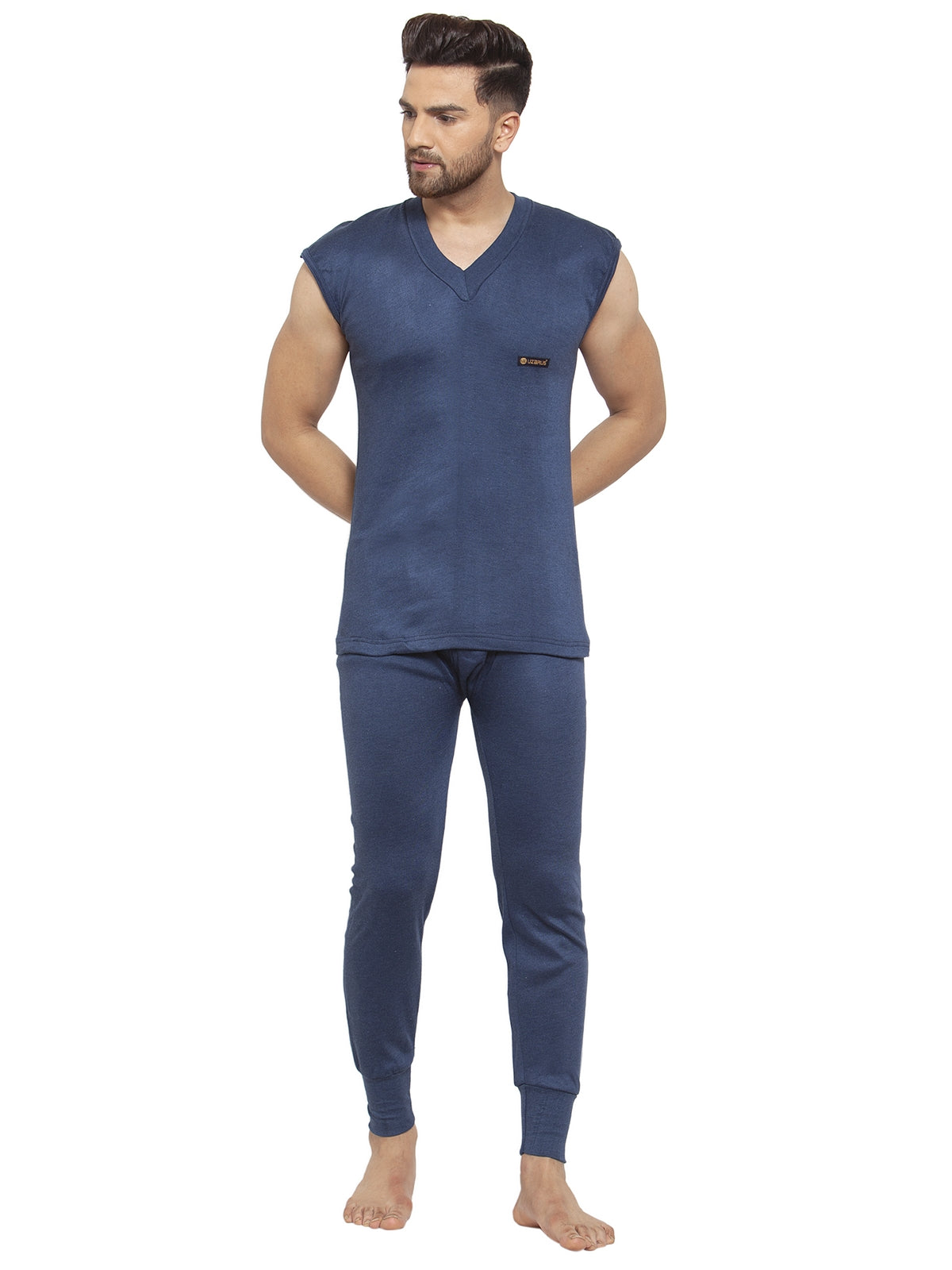 MEN'S SLEEVELESS THERMAL SET ( V NECK VEST AND TROUSER)