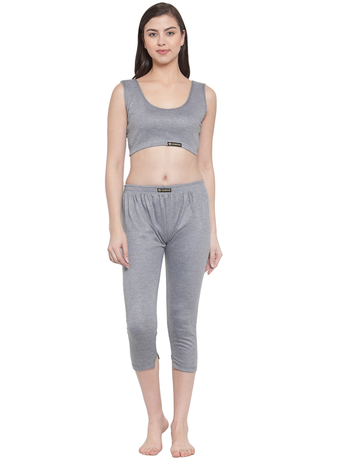 WOMEN'S SOLID INNER THERMAL WEAR TOP AND BOTTOM SET