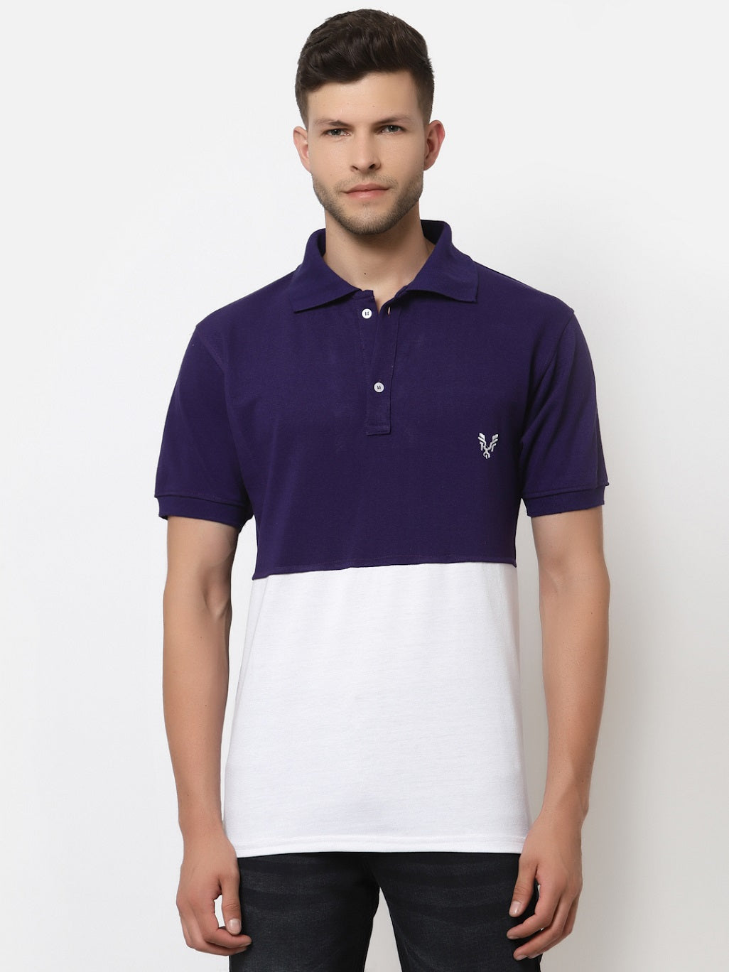 Men's Solid Cotton Regular Fit Polo T-Shirt