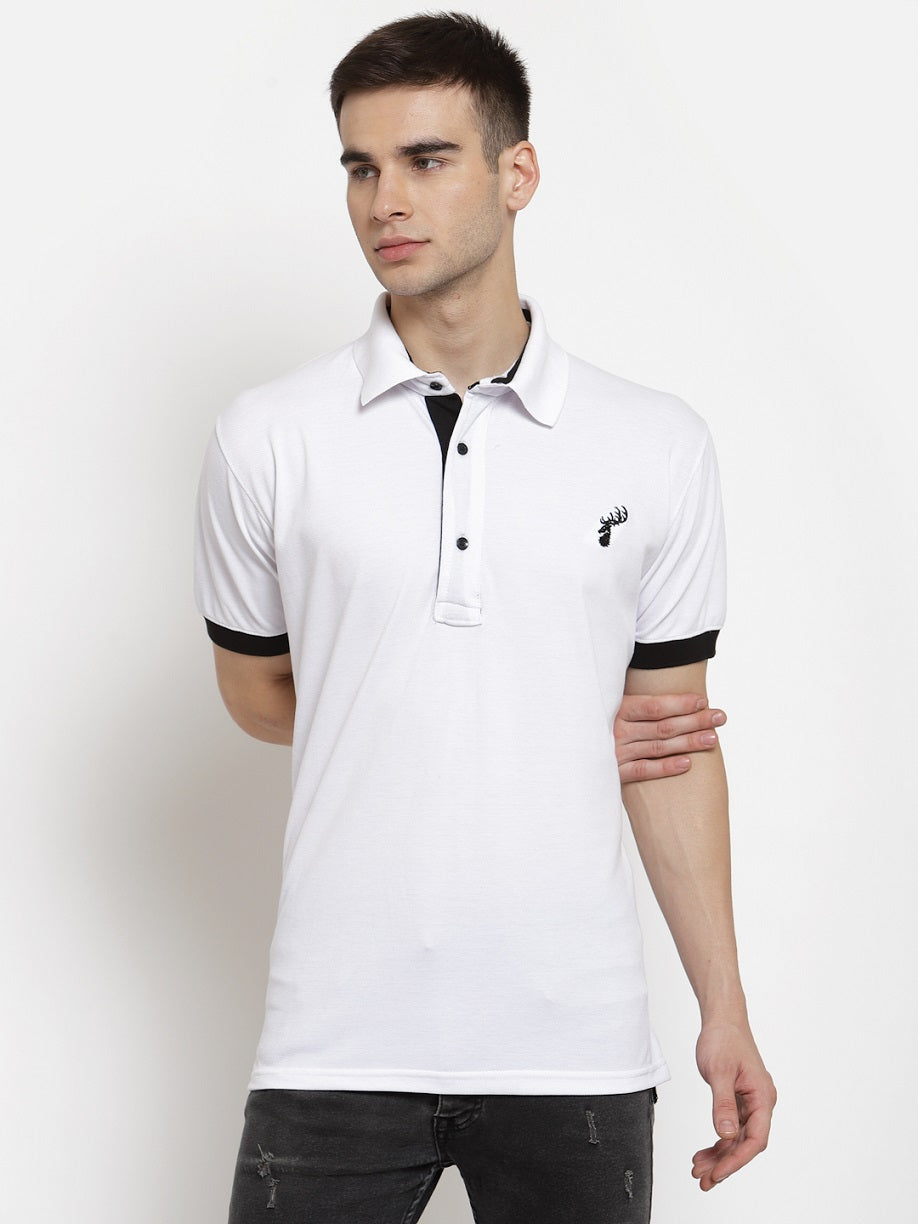 Men's Solid Cotton Regular Fit Polo T-Shirt