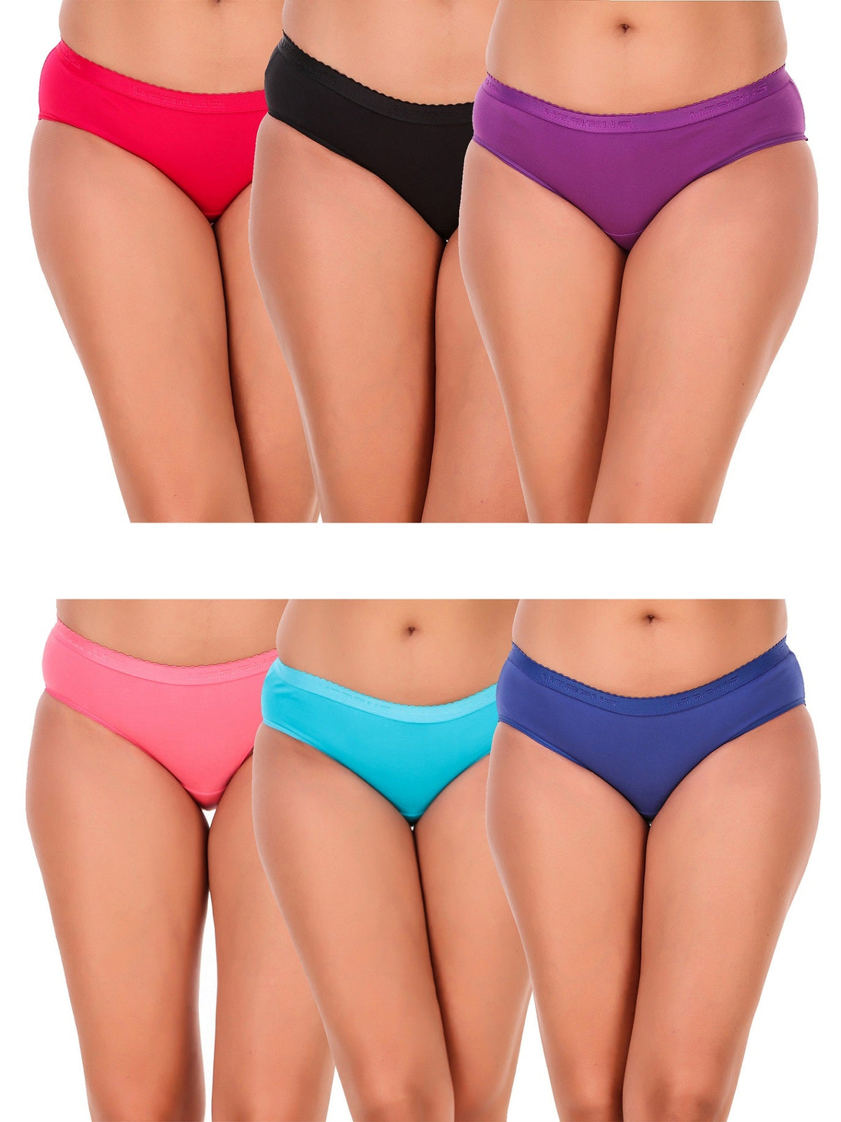 Women's 100% Cotton Bikini Brief Panty ( Pack of 6)