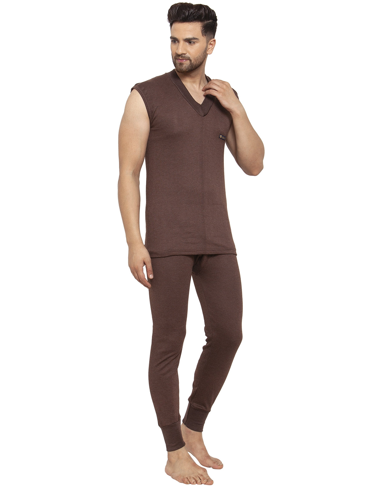 MEN'S SLEEVELESS THERMAL SET ( V NECK VEST AND TROUSER)