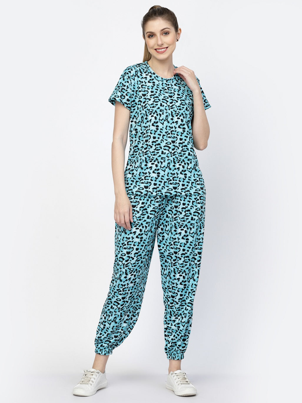 Uzarus Pajama Set for Woman| Animal Print Tie-Dye Night Suit Set| Lounge Wear| Full Pair Set for Women| Outfit for Girls| Nightwear| Tracking| Outdoor Pajama Set