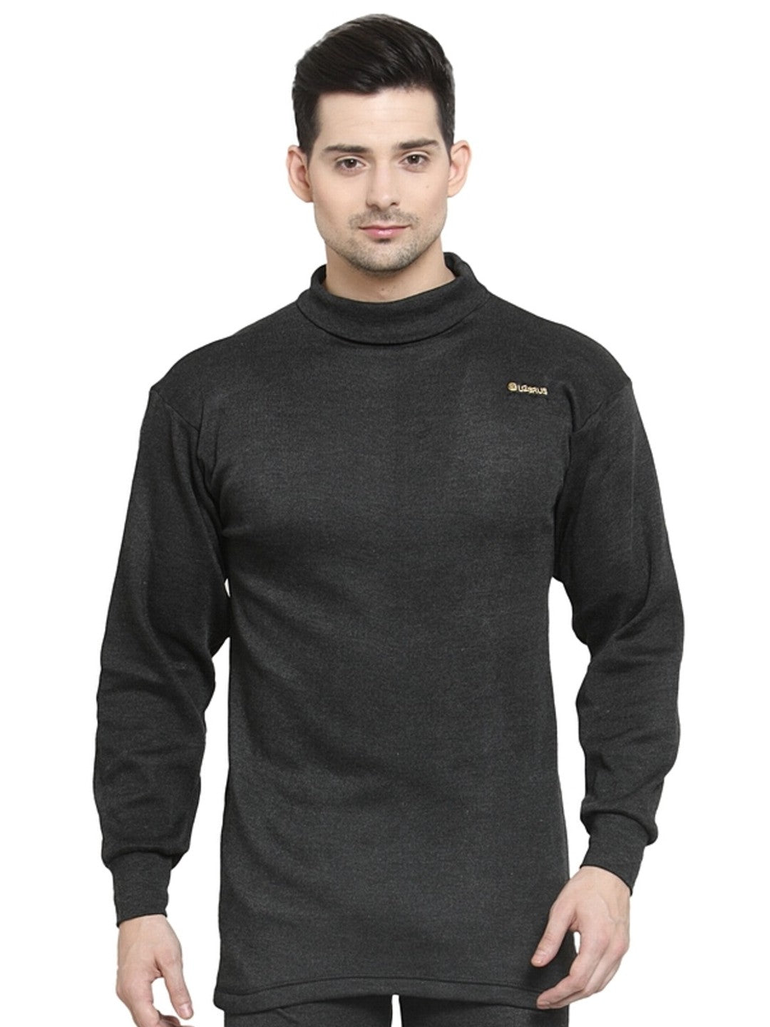 MEN'S SOLID HIGH NECK THERMAL WEAR TOP