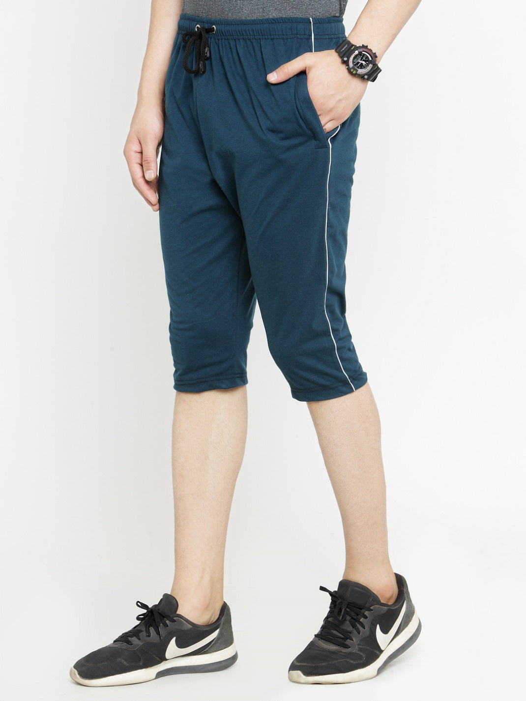 Buy Fashion Sutra Men's & Boy's Cotton 3/4 Capri Shorts with 6 Pocket  (Green)-(30) at