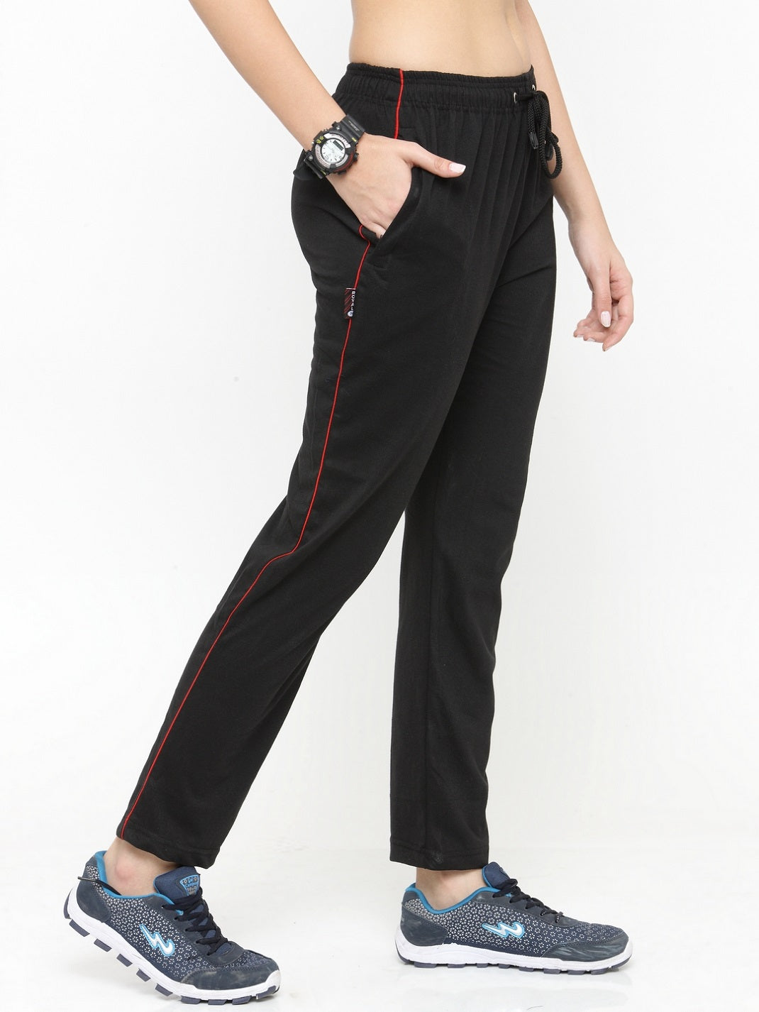 Uzarus Women's Cotton Track Pants With 2 Zippered Pockets