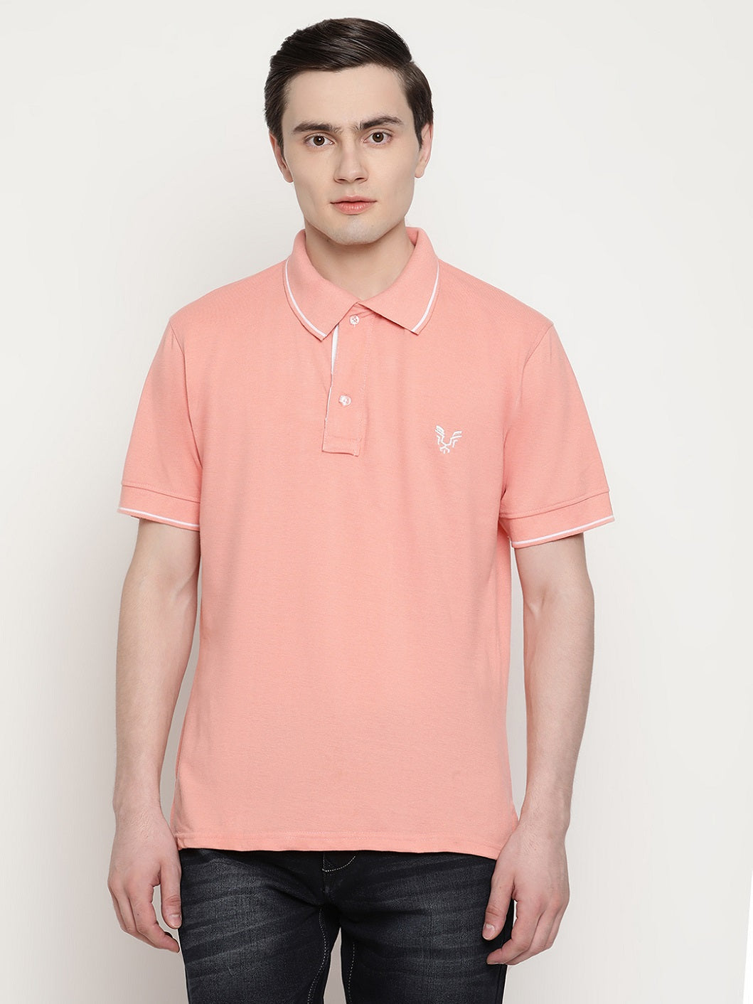 Men's Solid Cotton Regular Fit Polo T-Shirt