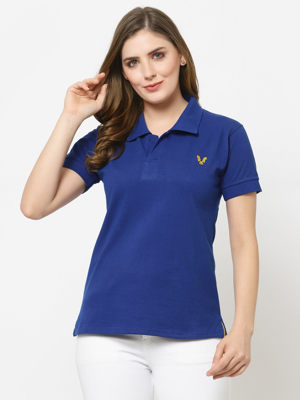 UZARUS Women's Cotton Polo Collar Neck T-Shirt Top