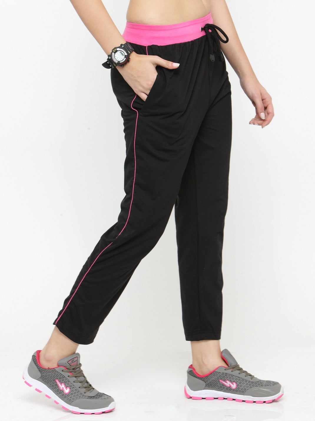 Uzarus Women's Cotton Track Pants With 2 Zippered Pockets