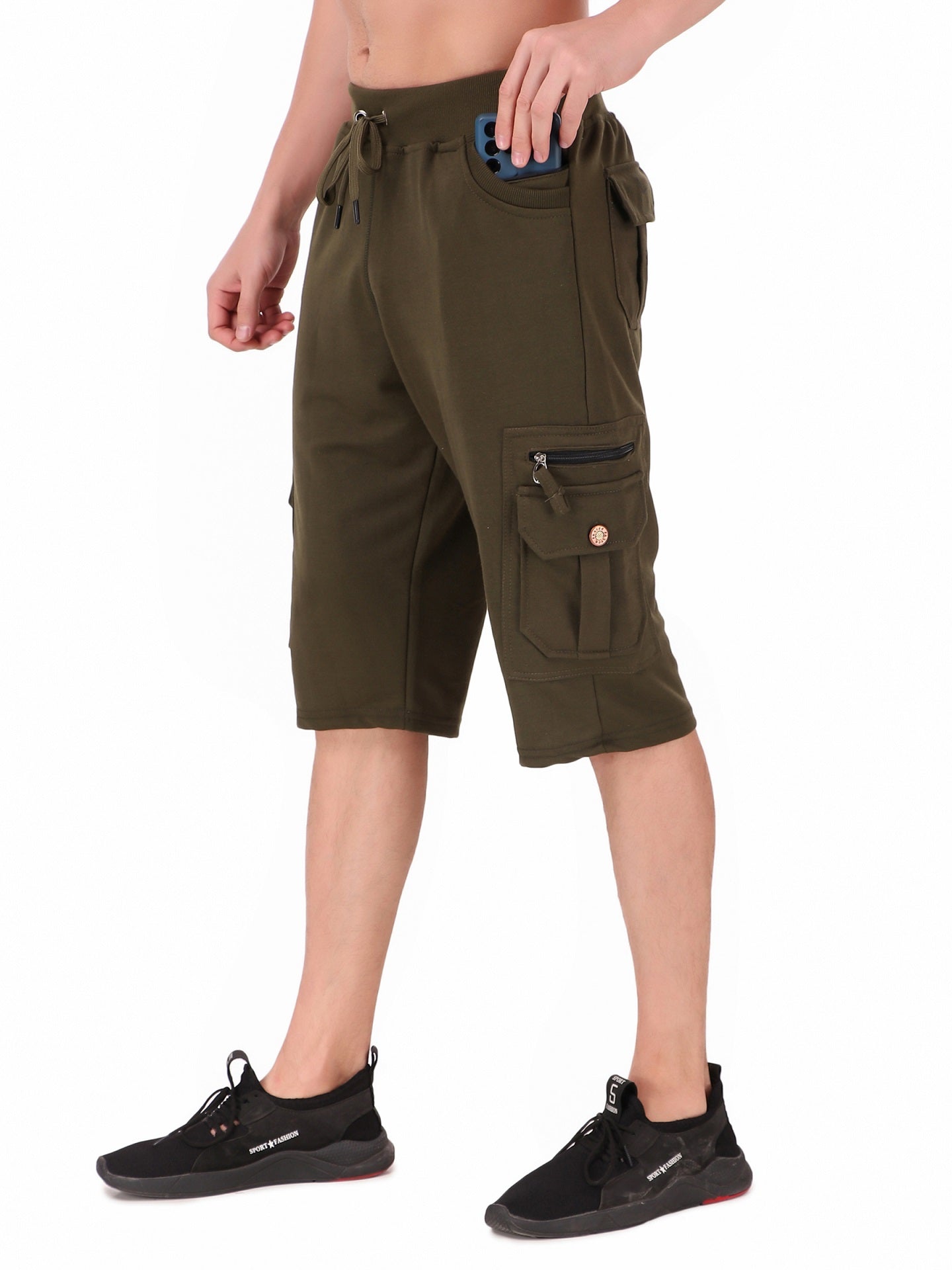 Men's Cargo Capri Shorts With 9 Pockets