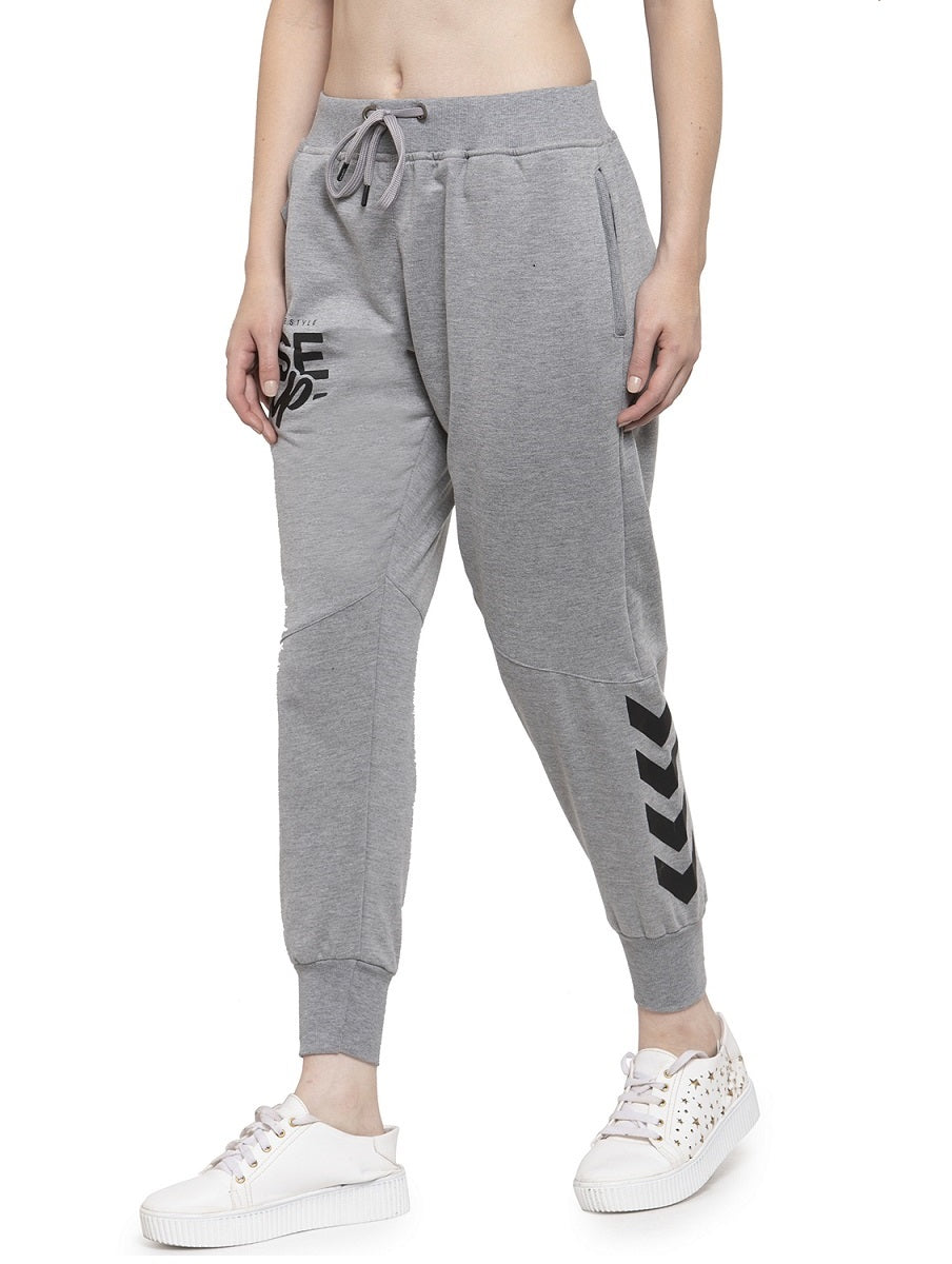 Women's Cotton Slim Fit Joggers Track Pants with 2 Zippered Pockets