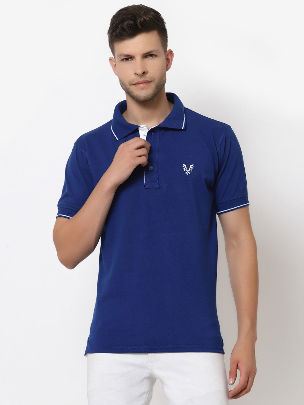 Men's Solid Cotton Regular Fit Polo T-Shirt