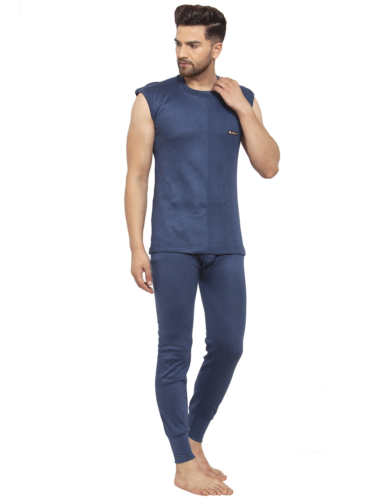 MEN'S SLEEVELESS THERMAL SET ( ROUND NECK VEST AND TROUSER)