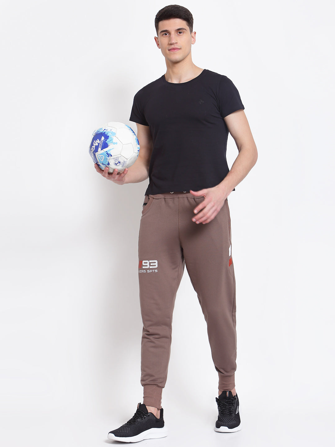 UZARUS Men's Cotton Joggers 2 Zippered Pockets